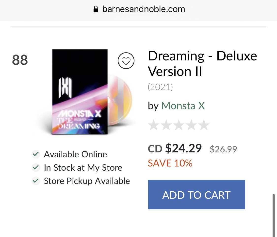 MXWH_INTL's tweet photo. Barnes &amp; Noble Music BestSellers 

#88 The Dreaming 

(For some reason they only have version 2 on their website 😂) 

🔗 https://t.co/gLhwSAu062

@OfficialMonstaX #MONSTAX   
#몬스타엑스 #THEDREAMING https://t.co/i1J2GRgiEr