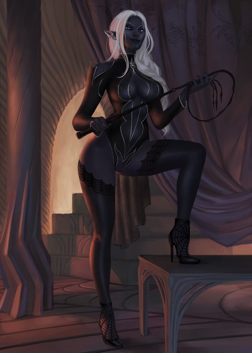 "Know your place with me under my heel" Female/Futa Drow Bisexual...