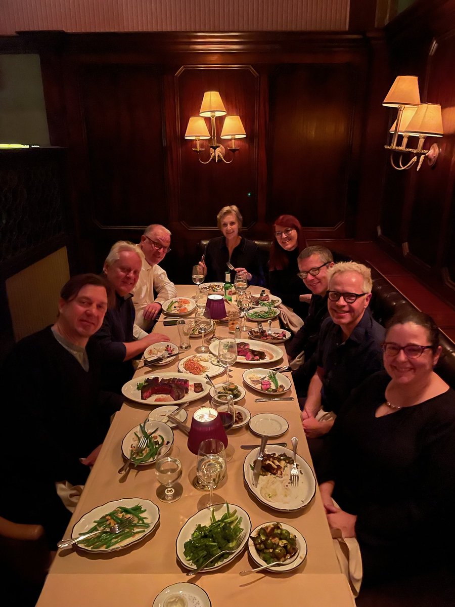 janemarielynch's tweet photo. The gang’s all here! In Philly. Dining at The Butcher and Singer. Last two shows of this tour tomorrow Sunday at ⁦@citywineryphil⁩ 3pm and 730pm. ⁦@KateFlannery⁩ ⁦@TonyGuerrero⁩ Quintet https://t.co/my1VKQb1ih