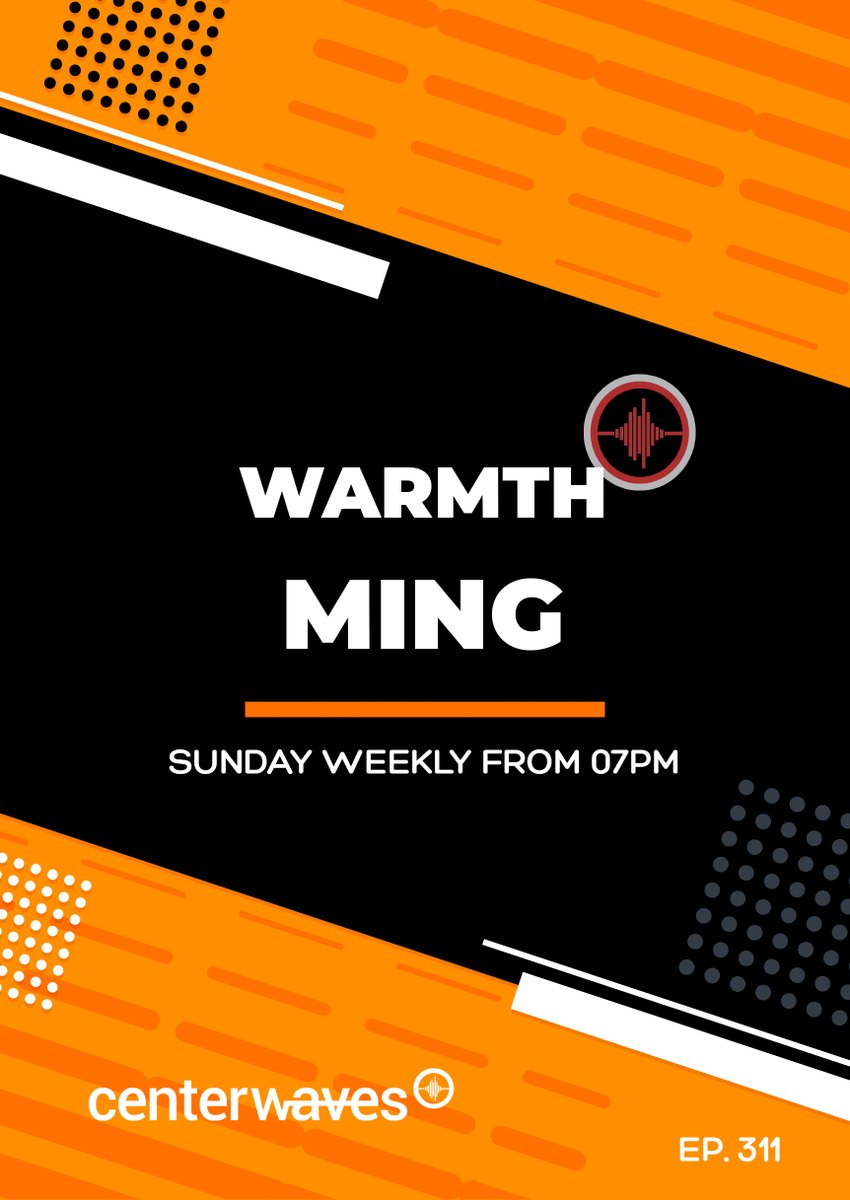 CenterWaves's tweet photo. Hoy: https://t.co/oqfaCGCSWm
7pm WARMTH 311 - @MingsMusic
8pm Polyptych Stories 068 - @Michon_Official & #Brosso https://t.co/uF0jJDZKSm