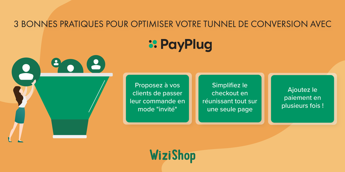 WiziShop_fr's tweet photo. Avant de finaliser leurs achats, vos clients passent par plusieurs étapes cruciales pour le succès de vos conversions. 💸
👉 Notre partenaire @payplug vous donne ses bonnes pratiques pour optimiser votre tunnel de vente en ligne !
#ecommerce #payplug #onlinepayment #payment https://t.co/oduAbCuOEE