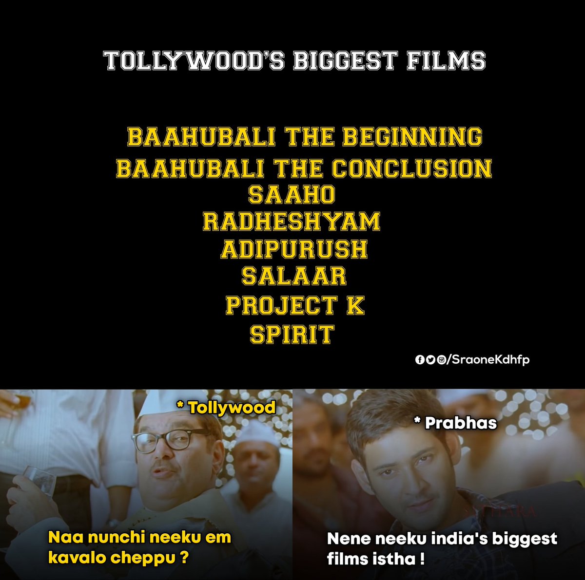 all_prabhas's tweet photo. #TOLLYWOODS BIGGEST 💪
FILM`S🎥🎬👀
ONLY ONE☝
REBAL STAR' @all_prabhas https://t.co/GafkAdSjlr