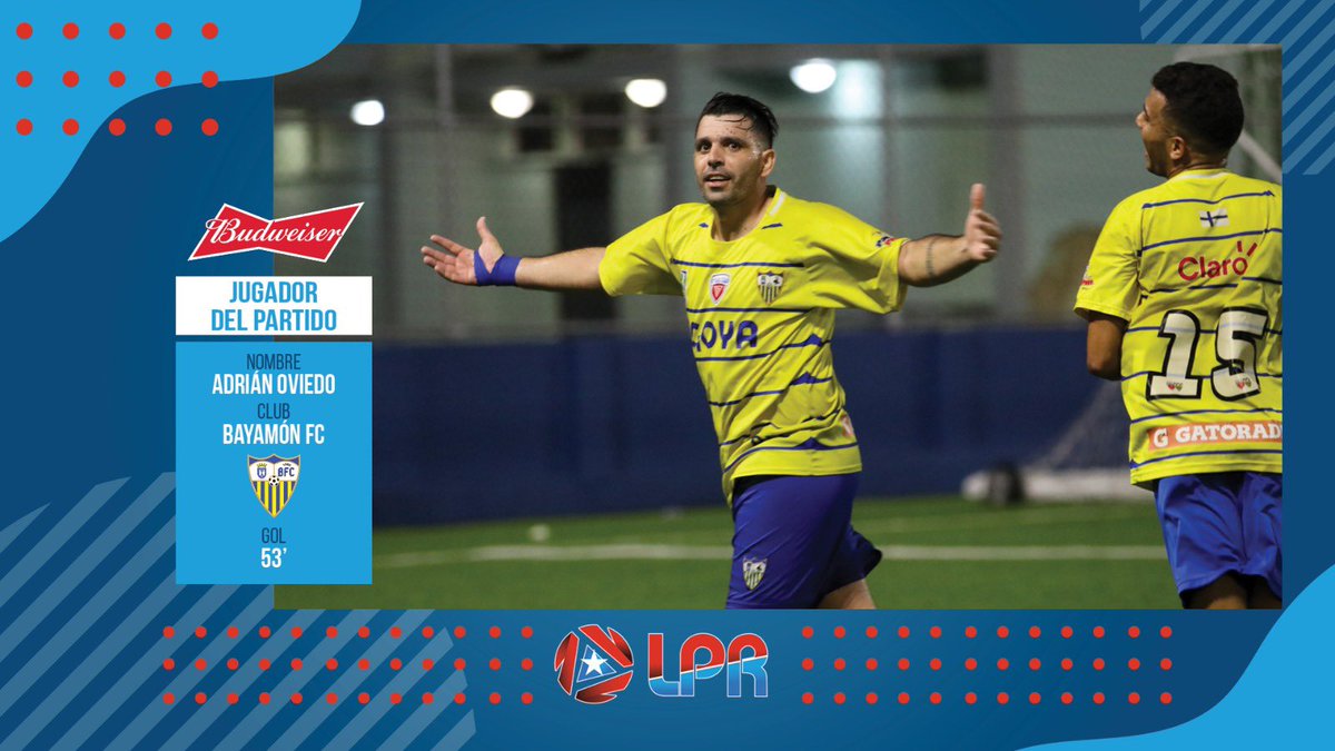 LigaPuertoRico's tweet photo. ¡OVIEDO! 🗣 ¡OVIEDO! 🗣 ¡OVIEDO! 🗣

El bayamonense fue clave en la victoria de @bayamonfcdv7 sobre @PuertoRicoSol. 

@Budweiser, la cerveza de los reyes y reinas. https://t.co/px1W40p2cV