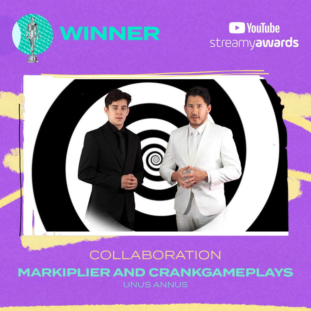 YouTube's tweet image. @markiplier &amp;amp; @CrankGameplays you really did have the collab of the year with #UnusAnnus 🖤🤍 congrats on the #Streamys win!!