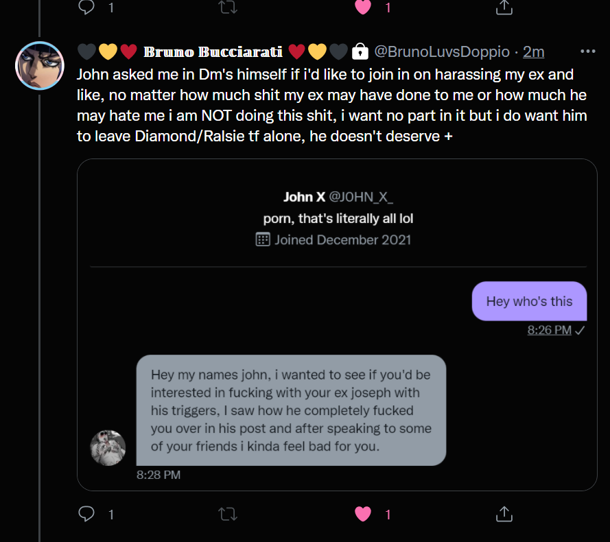 L30N34BBACH10's tweet photo. /RETWEET THIS POST

tw// minors lewding other minors, porn, death threat mentions, harassment

/Since bruno is private i figured i'd make this aware since he was the only one to make an actual  post on this and handle this appropriately, please block @JOHNN_X_ + https://t.co/cQKwj1FBK0
