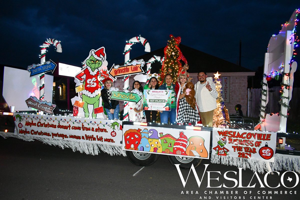 WeslacoChamber's tweet photo. Congratulations to all our Competitive Floats!! 

1st Place-Insta Signs, LLC (2021 Business of the Year)
2nd Place-Isabella's Boutique
3rd Place-Frost Bank

Thank you for being a part of our Holiday Celebration! 

#weslaco #happyholidays https://t.co/vrokajbaFH