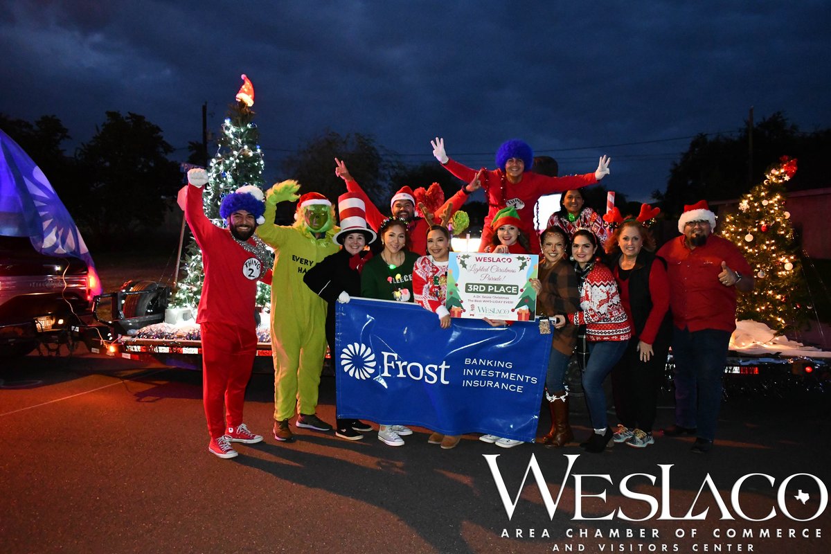WeslacoChamber's tweet photo. Congratulations to all our Competitive Floats!! 

1st Place-Insta Signs, LLC (2021 Business of the Year)
2nd Place-Isabella's Boutique
3rd Place-Frost Bank

Thank you for being a part of our Holiday Celebration! 

#weslaco #happyholidays https://t.co/vrokajbaFH