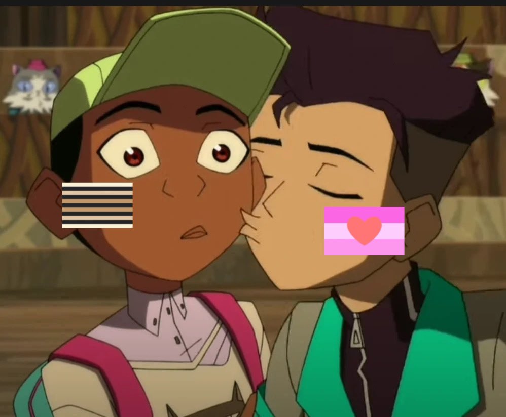 the second xenic couple OTD is Benroy (Benson x Troy) from Kipo and the Age of Wonderbeasts!

Benson is musicgender and goes by any pronouns!

Troy is lovegender and goes by he/they/vae!
