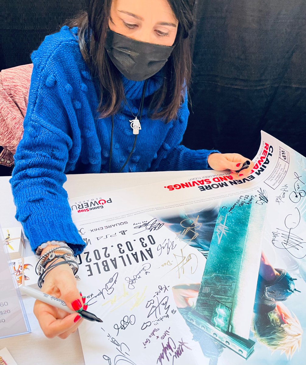 VampireHorde's tweet photo. The quest never ends! Added four more fabulously beautiful voice actors to my #FINALFANTASYVIIREMAKE poster today over at @AnimePasadena: @AboutElizabethM @VOColleen @TheKateHiggins and @robbiedaymond. 

Thx a bunch yallz, u rock! https://t.co/Byc1vXKtxJ