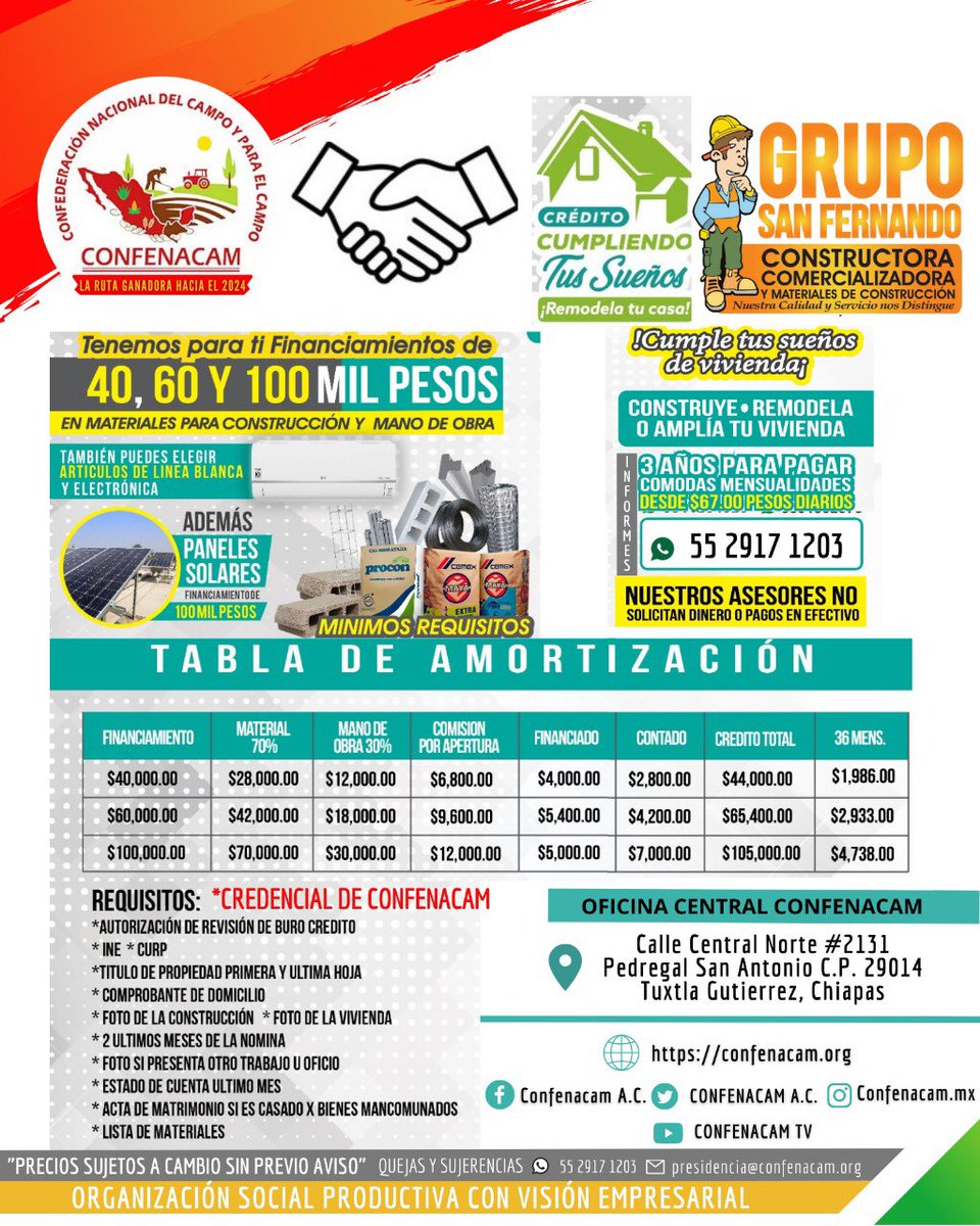 confenacam's tweet photo. Si estás Credencializado en nuestra Familia #CONFENACAM ya puedes obtener este beneficio.

Financiamiento para tu VIVIENDA

Si no estás CREDENCIALIZADO que esperas para solicitarla.

#SomosCONFENACAM https://t.co/2GPYVjs2qU
