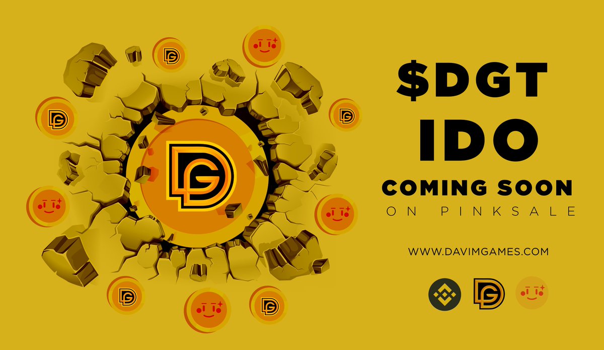 Important update📢

We are excited to announce that the Davim Games Token IDO presale will begin on pinksale very soon.
Start Date: 13/12/2021, 10:00 UTC
End Date: 23/12/2021, 13:00 UTC
Listing Date: 24/12/2021
pinksale.finance/#/launchpad/0x…
More info: medium.com/@Davim_Games/d…
#IDO #BSC