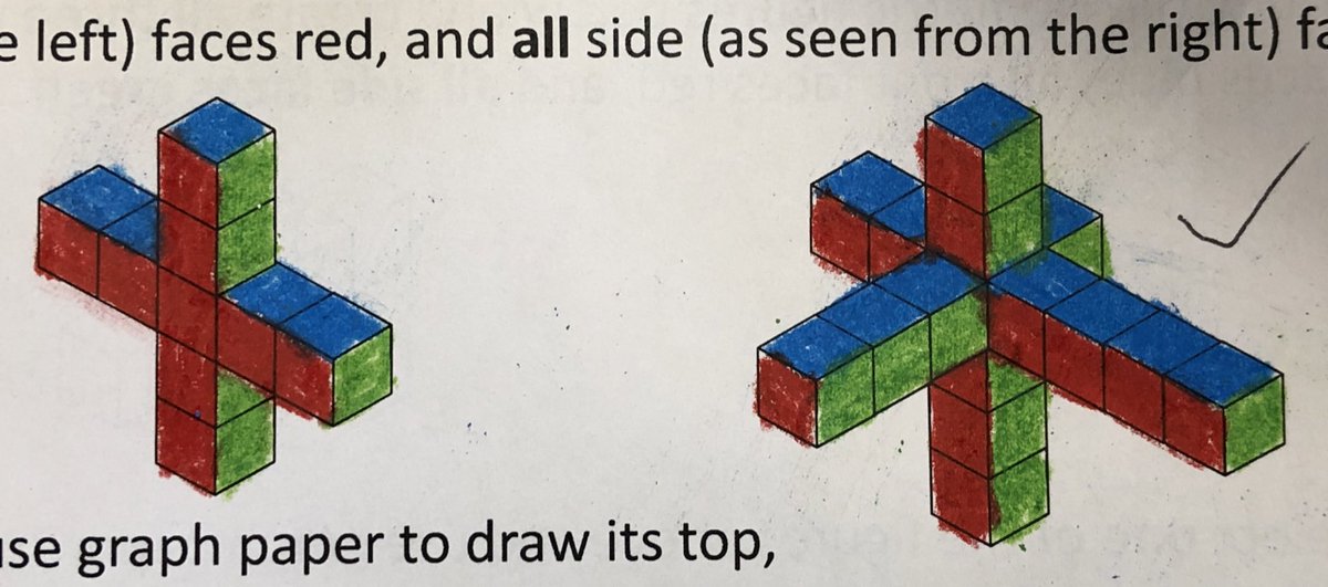 MrKSDyck's tweet photo. Grade 6/7s @PortWellerPS built several #SnapCube creations from observing #Isometric drawings and then distinguished top, front, and side faces using different colours. #SpatialSense #ConnectingCubes #IsometricDrawings #Engineering #Representation https://t.co/nN1zT8ffwm