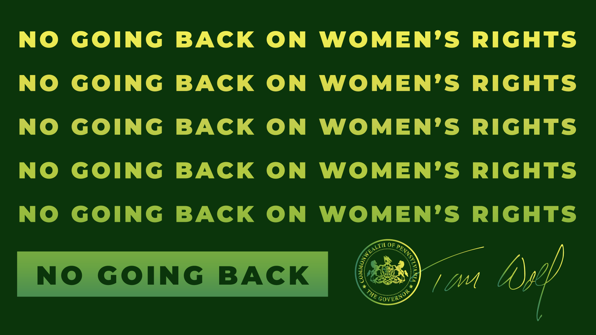 GovernorShapiro's tweet image. We can’t go backward on the hard-won rights of women.
 
The most basic of these rights is bodily autonomy and the right to make personal medical decisions.
 
I’ll veto any anti-choice legislation that lands on my desk.
