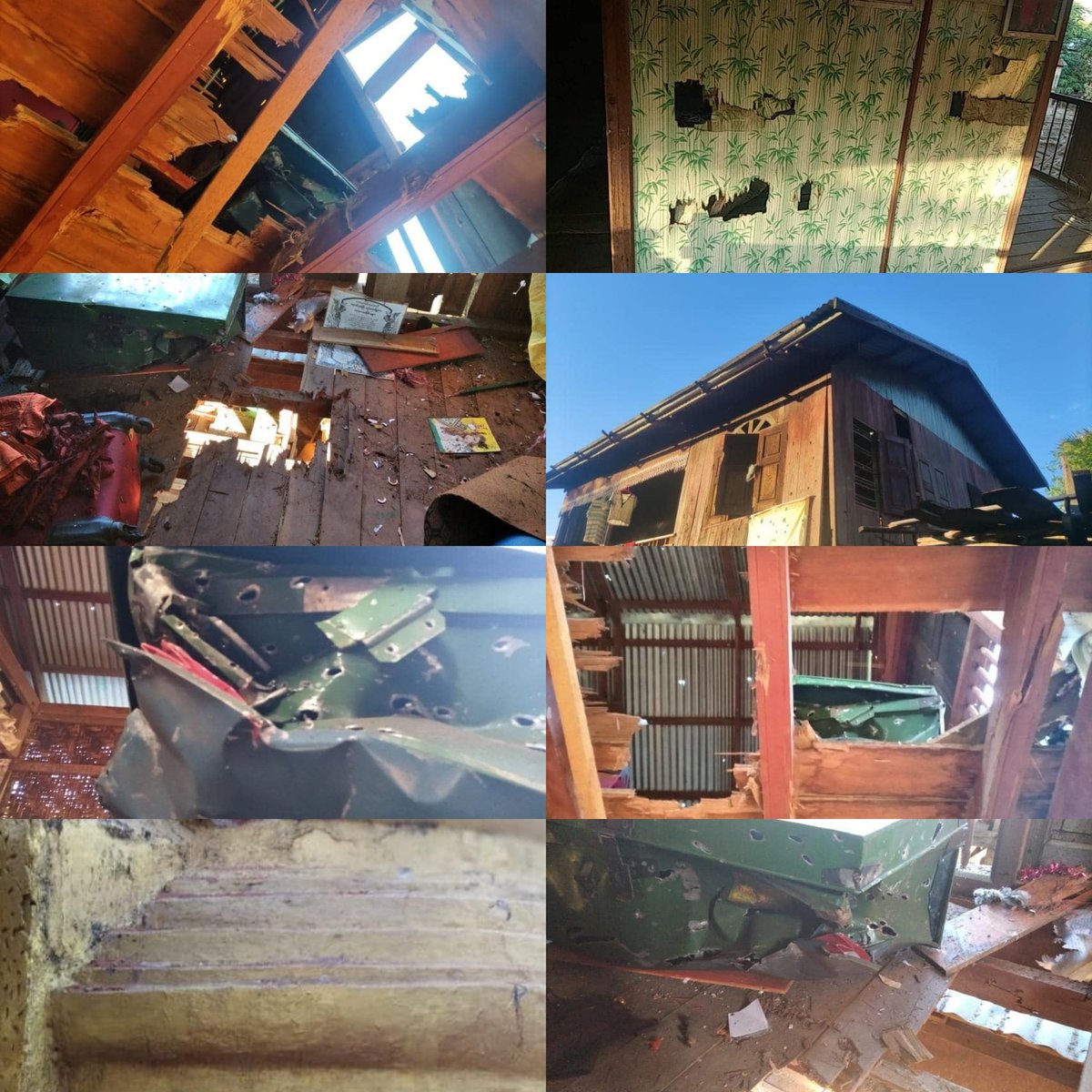 In Sagaing's Kany Tsp: #MyanmarMilitaryTerrorists shot with heavy artillery weapons and many buildings were destroyed in this week reportedly.

#Dec12Coup #WarCrimesOfJunta #WhatsHappeningInMyanmar