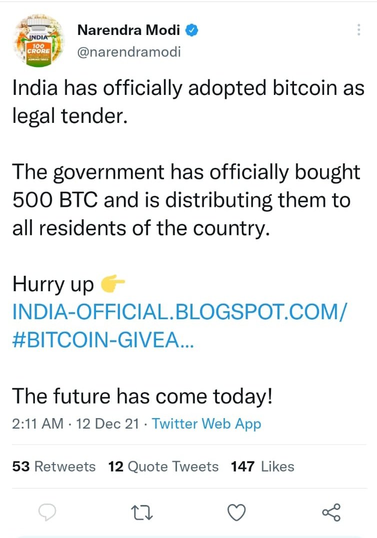Singlejivi's tweet photo. #Hacked Modi ji ke bhi act hack ho rha h...now you know Privacy is a complete myth😂😂😂
Now you know ...crypto valo se panga nhi lena ....they know the security very well😂 https://t.co/Ap5EMsp3U7