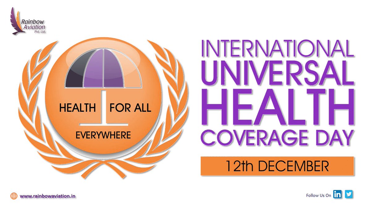 International Universal Health Coverage Day..!
<a href="/UHC_Day/">International Universal Health Coverage Day</a> <a href="/WHO/">World Health Organization (WHO)</a>  #HealthForAll 
<a href="/RainbowPrivate/">Rainbow Aviation Private Limited</a> <a href="/nishseth/">Nishant Seth</a>