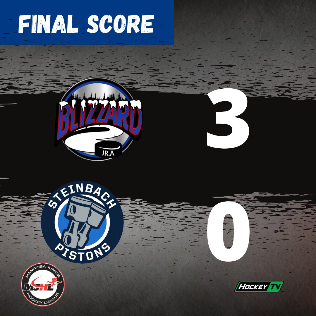 NorManBlizzJrA's tweet photo. FINAL SCORE‼️

Blizzard answer back to make it a split weekend in Opaskwayak.  Goals this game by Zimmerman, Sinclair, and Sardelli.

#OCNBlizzard #BlizzNation #ProudPastBrightFuture https://t.co/Oe8CN9pebc