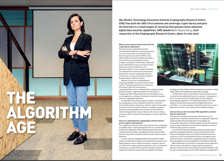 smemag's tweet image. Abu Dhabi's Cryptography Research Centre has built the UAE's first national and sovereign #CryptoLibrary.
In our Sept/Oct issue we find out about the work they're doing: ow.ly/2Oy350GrT6M
@TIIuae #CryptographicAlgorithms #CyberSecurity