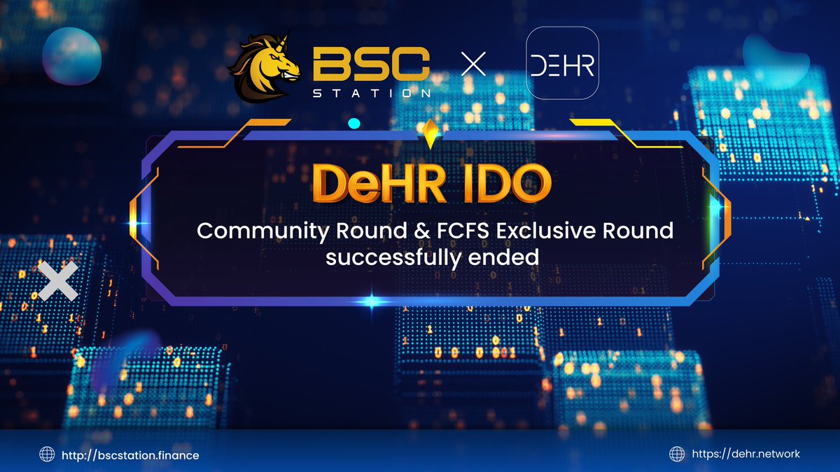 BSCS_Global's tweet photo. 🎉The Community Round and FCFS Exclusive Round of @DehrOfficial IDO have successfully ended

🔥The Guaranteed Round is ongoing:
https://t.co/RjWrwvlhbm

🥞Listing on @PancakeSwap &amp; Kaidex: 2PM, Dec 15 (UTC)
⏰Claiming: 2:30PM, Dec 15 (UTC)
💰Vesting: 25% at TGE, then 25% monthly https://t.co/d1gnlNg0vO