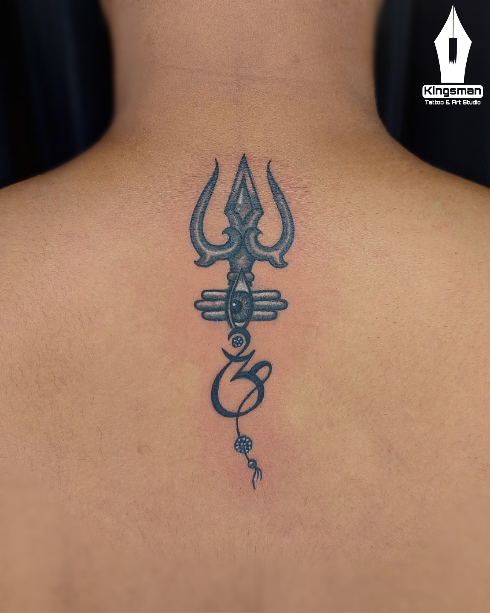 Trishul Tattoos on back by @eyeconictattooz #tattoo #shorts #viral  #trending #shivatattoo - YouTube