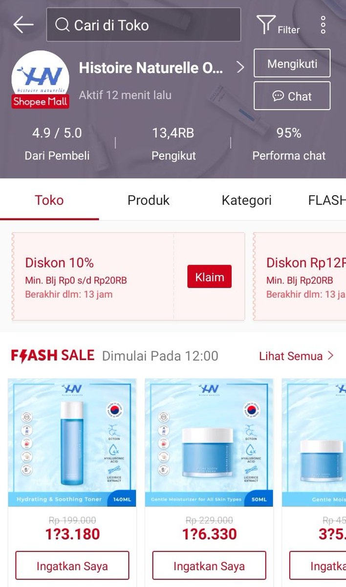 rindubeneran's tweet photo. Jujurly suka pake bgt produk @HN_Indonesia 
Kalian kuduk tau kalo 12.12 now! Histoire Naturelle lg ada flashsale nih. Harga hemat 35% + special disc up to 80k &amp; pake kode promo HIST12TR makin nambah disc 10k. Kuy co👇🏻 https://t.co/SYVxWxFODB
#BeYOUTHiful #BeYOUTHifulSALEbration https://t.co/3RjCU9tEF2