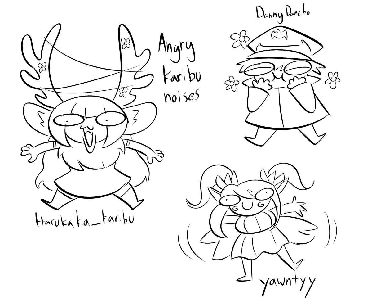 Thank you all for coming to the doodle stream today! it was a heck of a lot of fun! it was really fun doodling all these vtubers! (also @yawntty cause taggins being weird) 