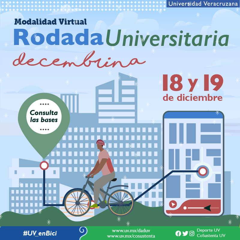 LuzioUV's tweet photo. #UV_EnBici
¡Termina el 2021 en bicicleta! 🚲🍃
Asiste a la #RodadaUniversitaria virtual los días 18 y 19 de diciembre, con rutas para principiantes, intermedios y avanzados.
Consulta detalles en: https://t.co/bqR5GUNaOc https://t.co/4lurJdkbBF