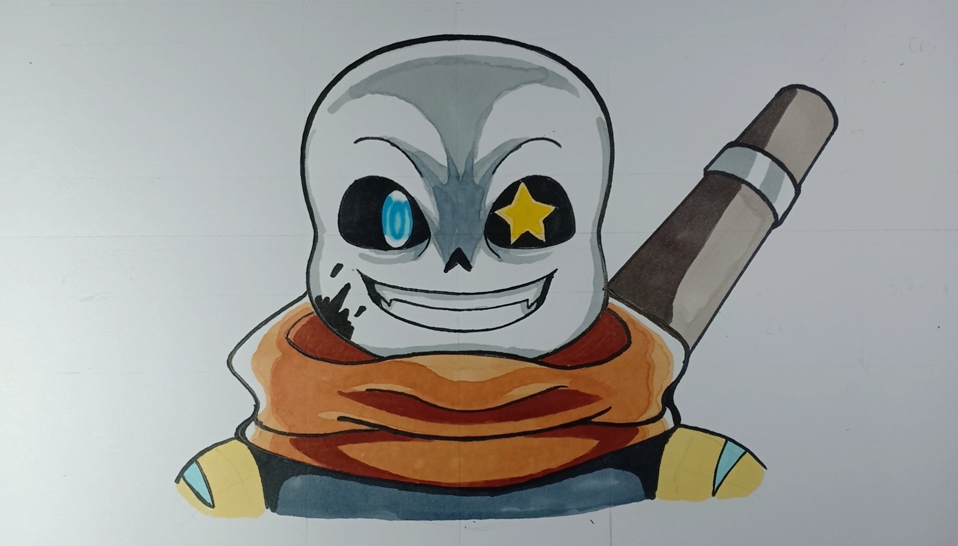 How to Draw Ink Sans Step by Step