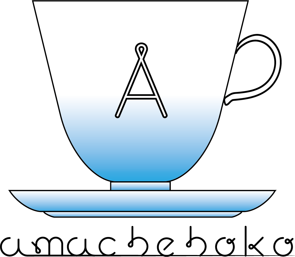 #きょうのイラレ
続いた。甘茶ロゴ的な何か。
台形と角丸、文字の変形。
取っ手部分がようわからん。中塗れないのでグラデを白多めでごまかしました。 