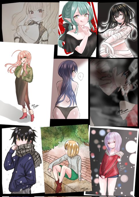 10月、11月は描いた絵まとめみたいなのやってなかったからまとめた〜
もっともっと頑張るぞ💪
 #イラスト 