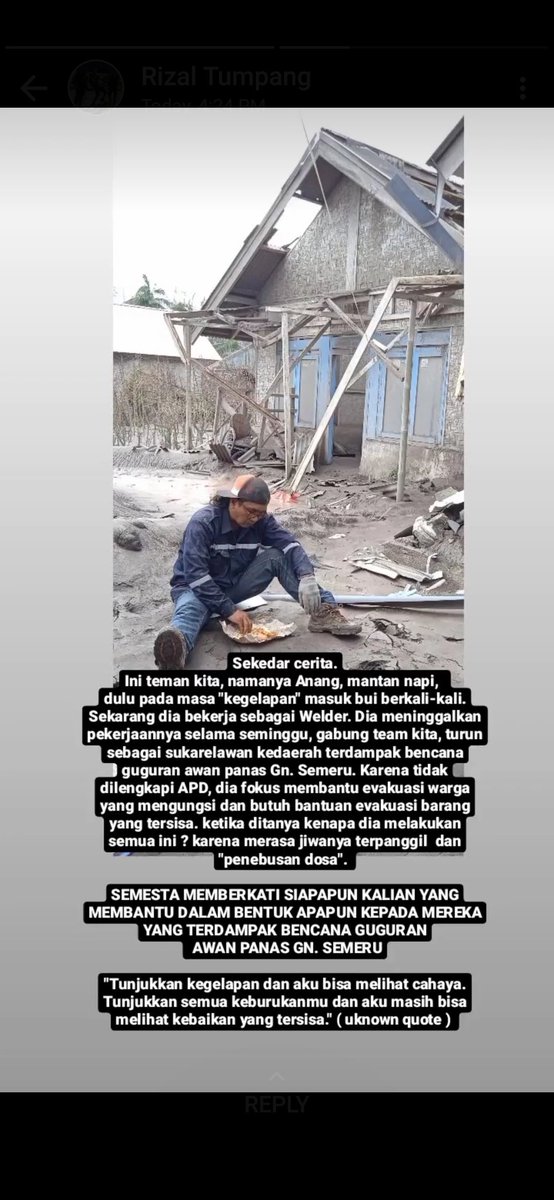 Anang namanya. 

#respect
#CeritaRelawan