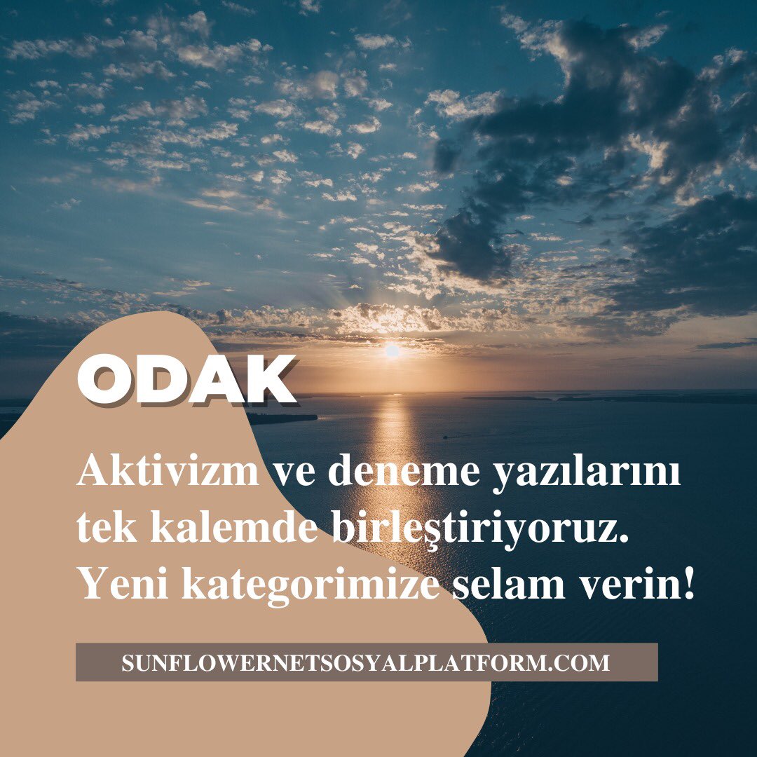 Aktivizm ve deneme yazılarını tek kalemde birleştiriyoruz. Yeni kategorimize selam verin! Odak. Bu kategorimizde aktivizm ve öz farkındalıklarımızı ortak bir noktada birleştirip sizlere odak'layacağız. 🌿💜

ODAK ÇOK YAKINDA 🧚‍♀️✨