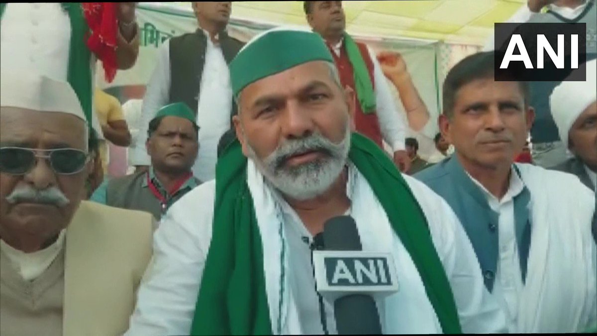 ANI's tweet photo. We organise meetings wherever people call us and is required...We are going to Wardha, Maharashtra on December 19 and to Tamil Nadu on December 17: BKU leader Rakesh Tikait https://t.co/NDcsefPFkd