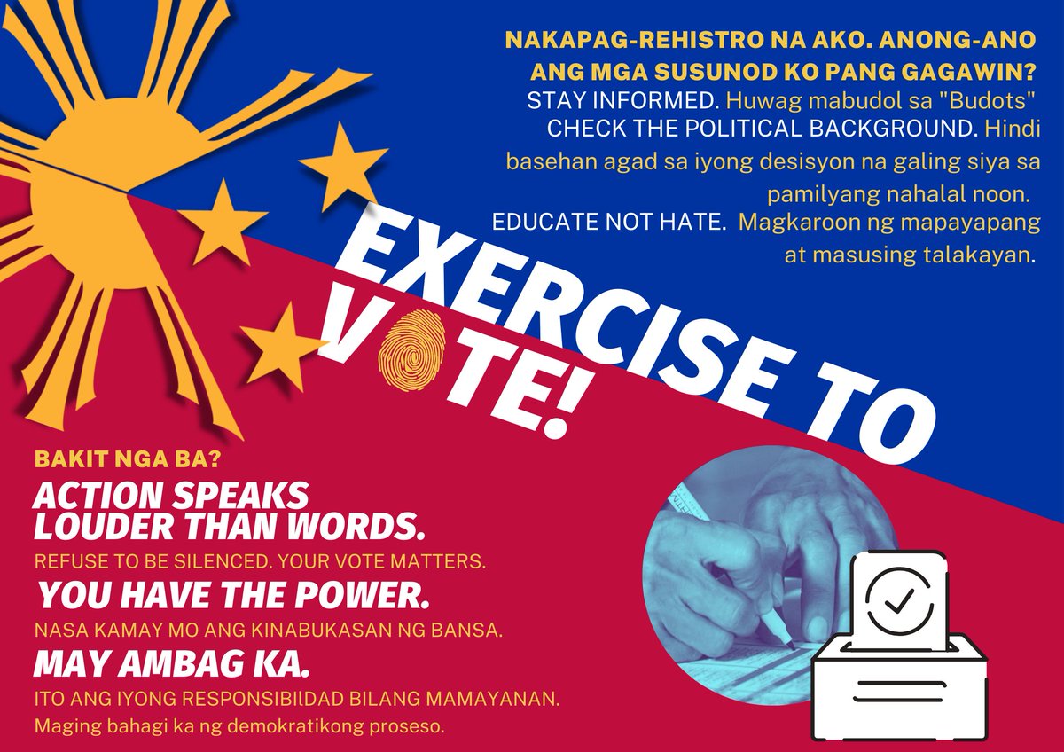 SebbyCubes02's tweet photo. "Bumoto ng mahusay para mubuhay naman ang iba!" (AC from Gabi Ng Bading, 2021)
#FEUNSTP #calledtoserve #Halalan2022 https://t.co/FR3qhGDhzT