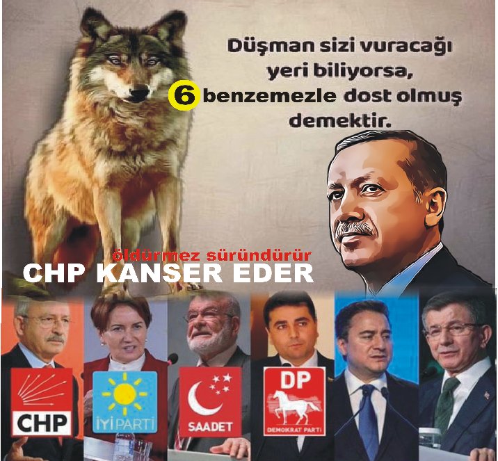 'CHP KANSER EDER'
Kaderinde içerdeki hainlerle,beraber yola çıktıklarının hançerleriyle, dışardaki çok başlı canavarların aynı anda saldırmalarıyla savaşman varmış reisim
@Biz_mi_RTE @iklim52nurda @NazmiyeHatun_ @1001esat2 @27sefeyefin @AbiSayn @serseri_meczup @Gezgin_mrc