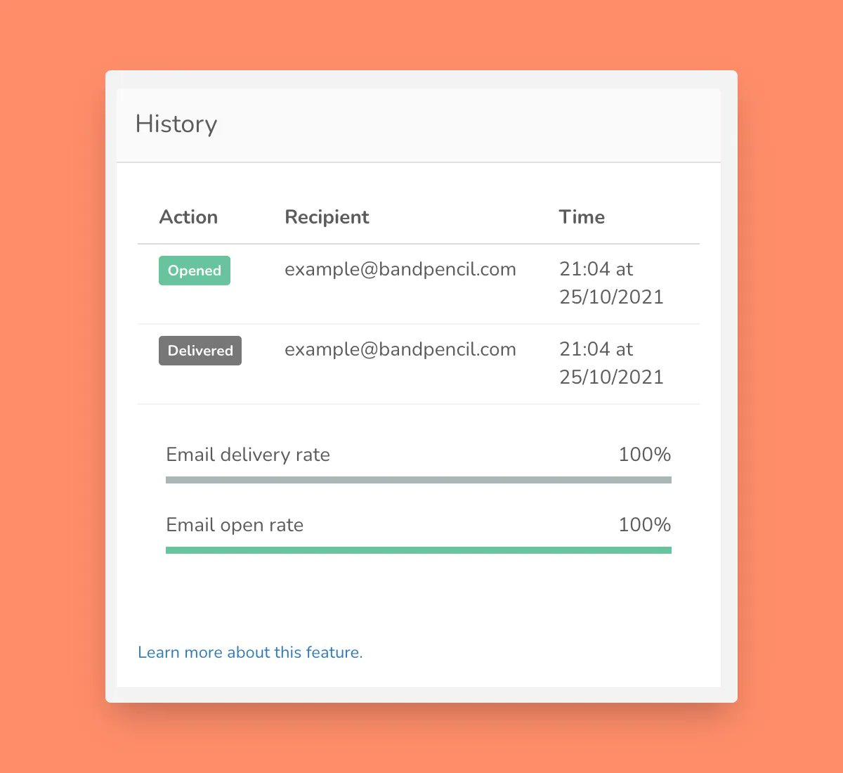 Did you know you can see when emails are delivered and opened on Band Pencil. Ideal for tracking whether a musician or client has opened your message.