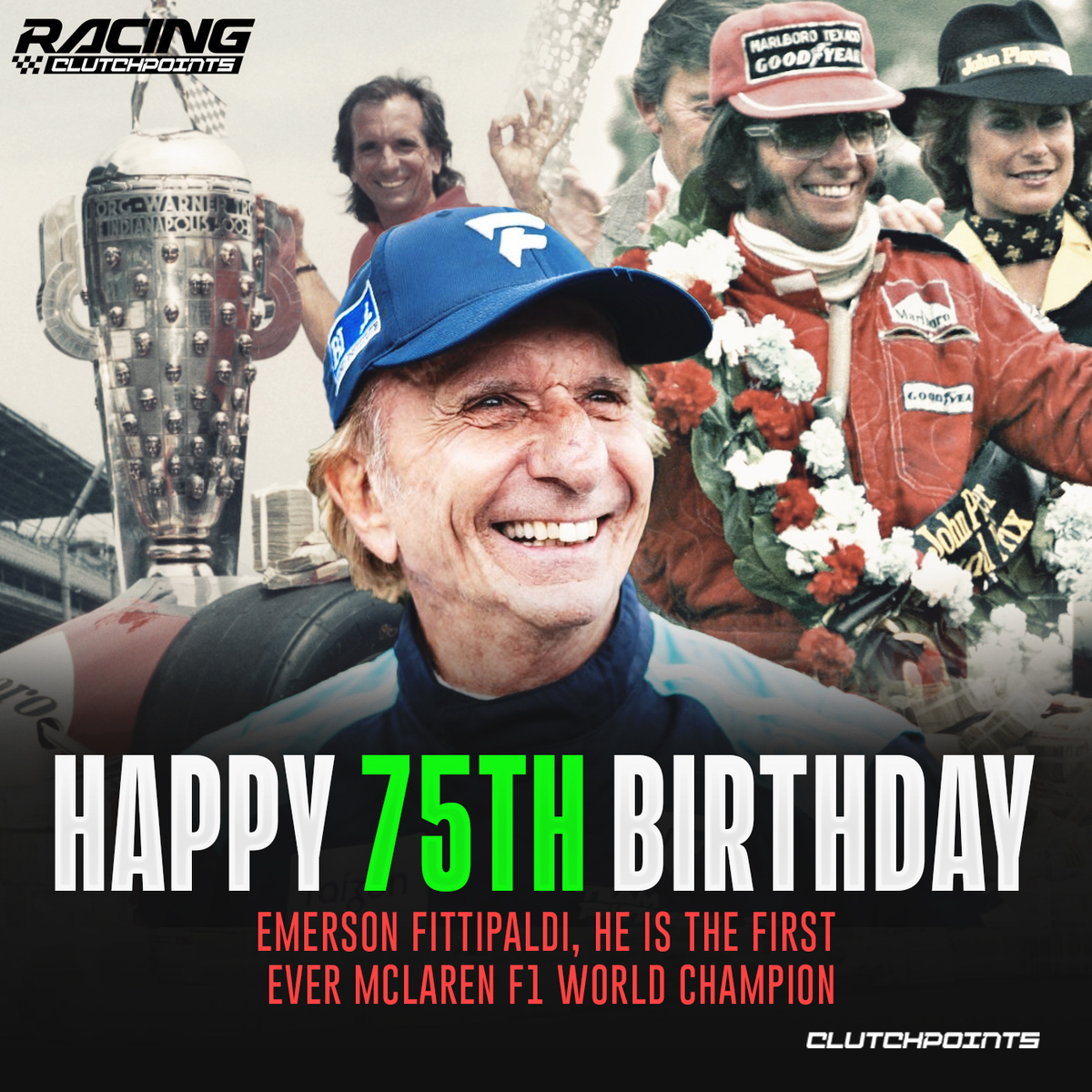 Racing fans, join us in greeting Emerson Fittipaldi, a happy 75th birthday! 