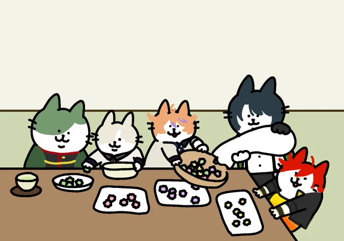 この流れ星探しに来た絵と、猫鶯丸週間の絵はこっそり繋がってる気持ちで描いてて密やかにおきにいり。 