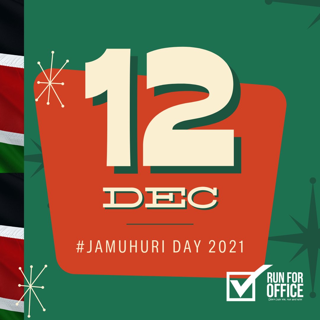 forofficeafrica's tweet photo. Happy #JamhuriDay2021 to all of you. May this day remind us of what self determination and internal democracy means and how to achieve and maintain both aspects is to participate in the election processes as well as run for office.
#runforofficeke
#eyesonelection #runandwin https://t.co/ImuzR5kgQW