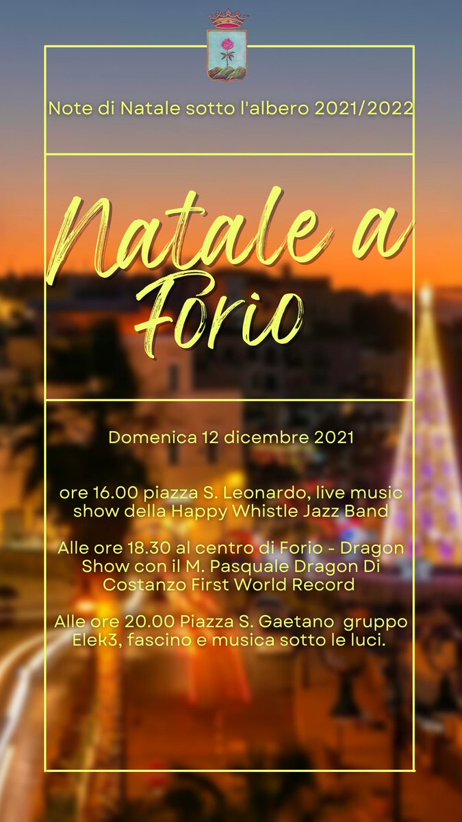 DiscoverIschia's tweet photo. This evening don't miss Elek3 violin and more under the Christmas lights! 

#ischia #forio 
#12dicembre https://t.co/94WCG15Pr5