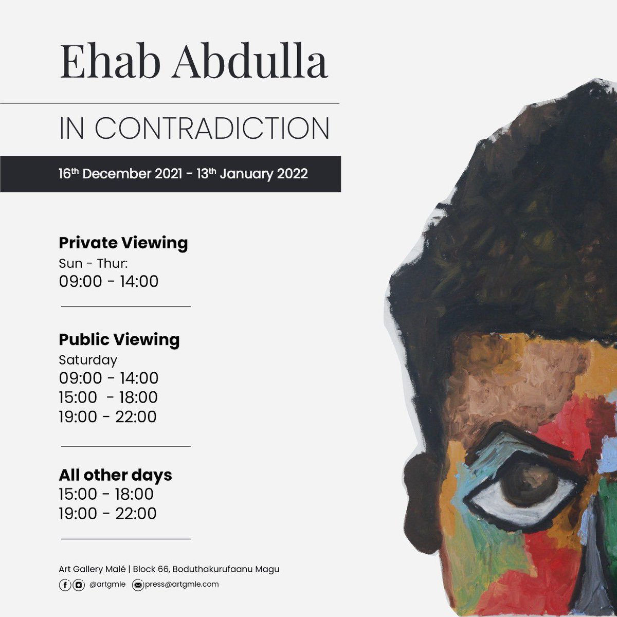 My first solo exhibition at Art Gallery Male