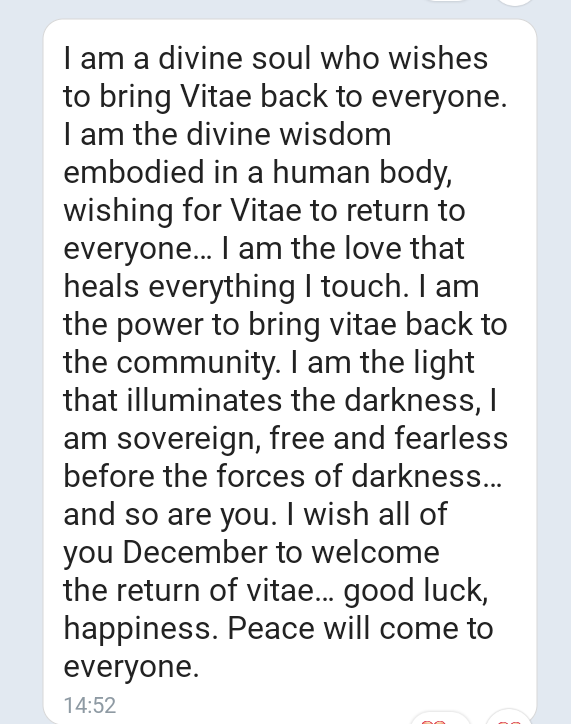 Vitae  là sự sống VITAE là sự trường tồn là tình yêu mãi mãi trong tim Tôi và 230.000 thành viên VITAE trên toàn cầu không một thế lực nào có thể đẩy lùi được tình yêu trong trái tim của 230.000 thành viên VITAE trên toàn cầu ❤
Chúng tôi yêu Vitae
Love Men Dy ❤