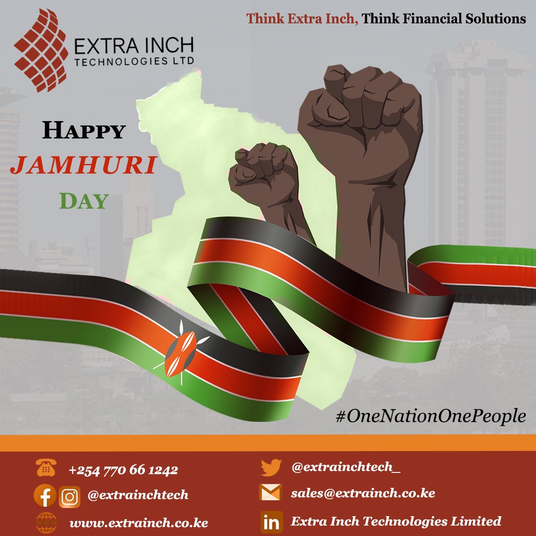 extrainchtech_'s tweet photo. 58 years strong!!! Happy Jamhuri Day to all Kenyans π
#extrainchtech #jamhuriday #independenceday #kenya #kenyaat58 #jamhuriday2021 https://t.co/WPb5Mdh2C1