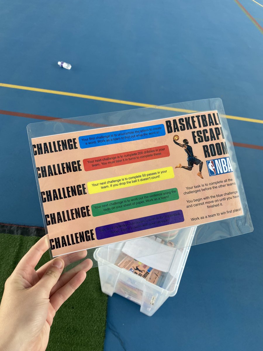 LuckhurstPe's tweet photo. 🏀 Basketball Escape Room 🏀 Must complete each challenge in order to move onto the next one and escape! Used for Year 3 and worked really well, but adaptable for older students too ⛹🏽‍♂️ https://t.co/24OJGLIe1I