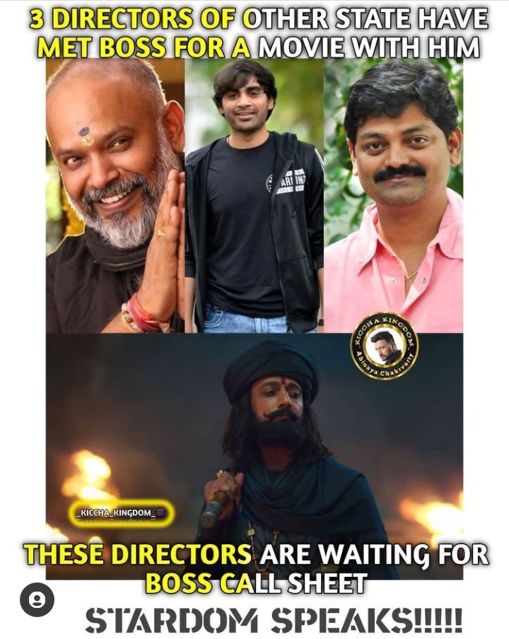 KKSSS_official's tweet photo. Already Tamil 2 Director Work And Successful Full With Kiccha BOSS Filem Like 
#Kotigobba2 n #Kotigobba3 

Now Still  3 Director Waiting For @KicchaSudeep Boss Call Sheet
Stardom Matter🤙👑🔥
#Kiccha53 #Kiccha54 #Kiccha55 Waiting.......
#KicchaSudeep #VikrantRonaOnFeb24 https://t.co/0mOqUnXNg1