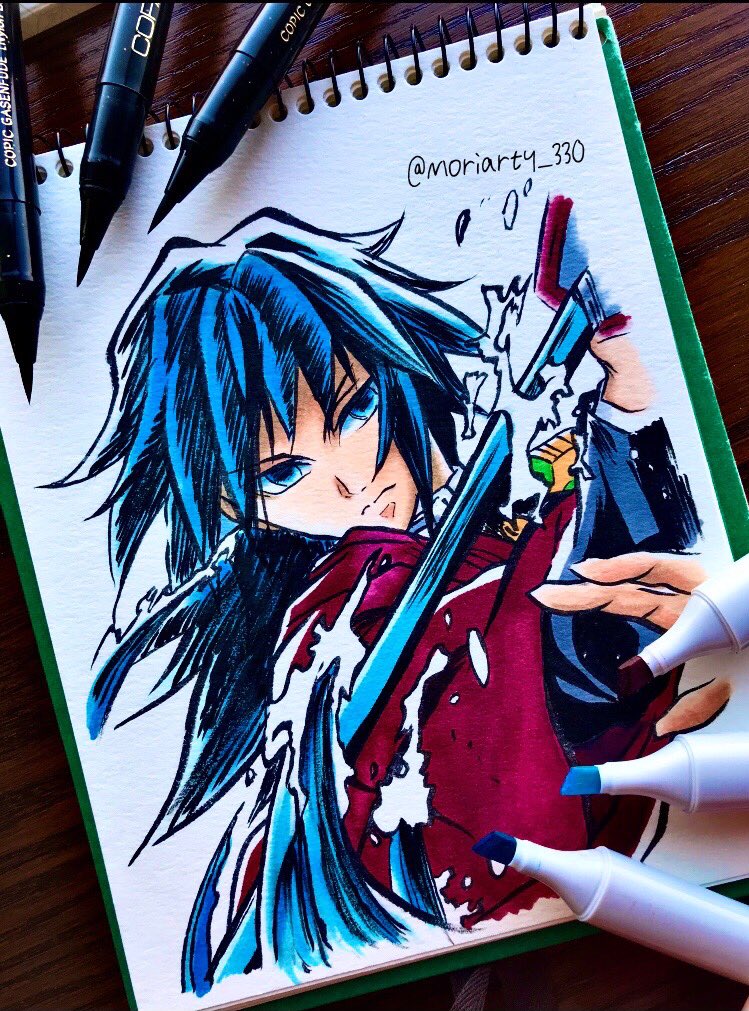 Bgata39's tweet photo. 🌊冨岡義勇🌊
・
鬼滅の刃キャラ描きました〜✨
パッパ！と描いたから線ガタガタやけど…😭🙏💦笑
・
2021.12.11
#鬼滅の刃 #無限列車編 #遊郭編 #アニメ #冨岡義勇 #水柱 #柱 #凪 🌊#鬼滅の刃絵描きさんと繋がりたい #模写イラスト #DemonSlayer #giyuutomioka #tomiokagiyuu #water #copic https://t.co/bf345lJbdk
