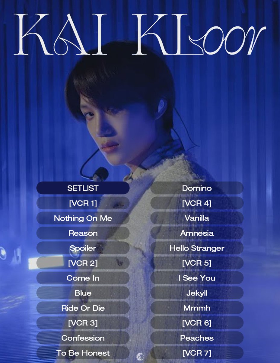 KaiNationUnion_'s tweet photo. ※ 𝘽𝙚𝙮𝙤𝙣𝙙 𝙇𝙄𝙑𝙀 #𝘾𝙞𝙣𝙚𝙢𝙖 - 𝙆𝘼𝙄: 𝙆𝙇𝙤𝙤𝙧 𝙎𝙚𝙩𝙡𝙞𝙨𝙩 

#KAI1stConcert #KAIBeyondLIVE https://t.co/LJECTAxsmf