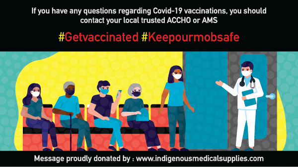 IndigenousX's tweet photo. If you have any questions regarding #COVID19 vaccinations, you should contact your local trusted ACCHO or AMS 🖤💛❤️
#GetVaccinated #Keepourmobsafe https://t.co/D8EAUB7yIh