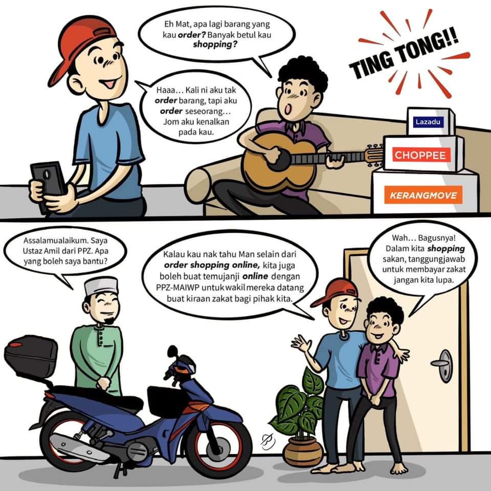 Zaman sekarang semua benda boleh di order di hujung jari. Tapi dalam berbelanja jangan dilupa zakat ye bagi umat Islam. Tahu tak anda boleh buat temujanji online dengan PPZ-MAIWP untuk wakil mereka datang ke rumah kirakan zakat? Layari mytemujanji.zakat.com.my
#ArtworkByArtortoise
