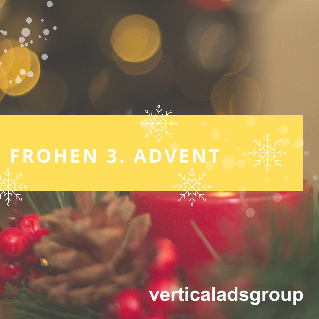 Heute zünden wir die 3. Kerze an, die Menschen sind einander zugetan!
Allen wird´s ums Herz ganz warm, denn die #Adventszeit hat einen ganz besond´ren Charme 🎄🔔

Einen schönen 3. Advent wünscht euch eure verticalAds Group😊

#verticaladsgroup #affiliatemarketing #weihnachtszeit